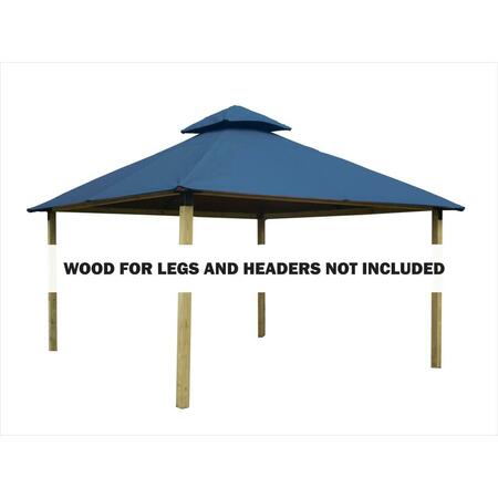 ACACIA 12 sq. ft. Gazebo Roof Framing & Mounting Kit with Cobalt Blue Sundura Canopy AGK12-SD COBALT BLUE